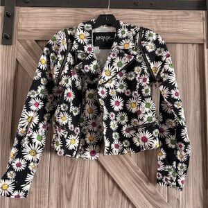 Nasty Gal Black Floral Women's Jacket / Vest